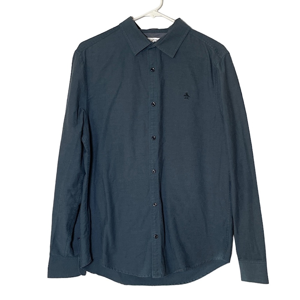 Original Penguin Blue Slim Fit Dress Shirt Men’s Large